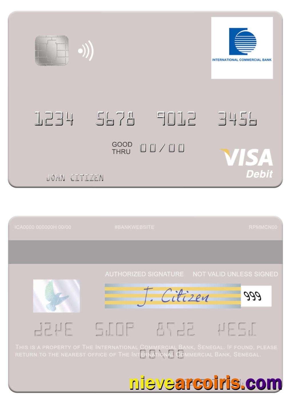 Senegal The International Commercial Bank visa debit card